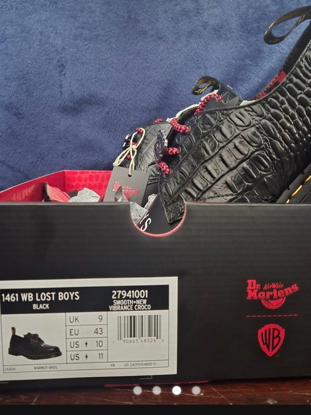 Dr. Martens x The Lost Boys 1461 WB Black Croc Leather Shoes Men’s 10 New in Box - Picture 2 of 4